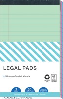 NAVNEET Youva Cannary Legal Pad 05x08 Regular Writing Pad Single Rule 50 Pages(Light Blue, Pack of 3)