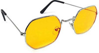 Rich Club Oval, Retro Square Sunglasses(Yellow)
