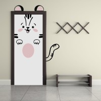 creatick Studio Cute Cat Door Stickers (133X105 cm) Medium Vinyl(Pack of 1)