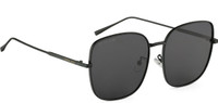 ROYAL SON Retro Square Sunglasses(Black)