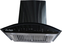 hanskraft Chimney Black Oreo 60 cm with Hand motion Auto Clean Ceiling Mounted Chimney(Black 1200 CMH)