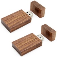 KBR PRODUCT 1+1 combo fancy wooden rectangle shape high speed USB 2.0 storage device 8 GB Pen Drive(Brown)