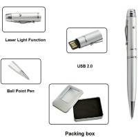 KBR PRODUCT 1+1 Combo Multi Use Ball Pen with laser light & USB Drive 32 GB Pen Drive(Silver)