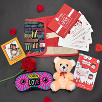 Indigifts Greeting Card, Artificial Flower, Soft Toy, Photoframe Gift Set