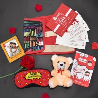 Indigifts Greeting Card, Artificial Flower, Soft Toy, Photoframe Gift Set