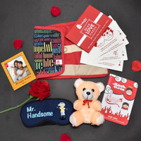 Indigifts Greeting Card, Artificial Flower, Soft Toy, Photoframe Gift Set