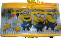 Super Easy Minions Design Kids Pencil Pouch for Birthday Return Gifts , Art Plastic Pencil Boxes(Set of 12, Multicolor)