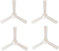 Crompton aura pack of 4 1200 mm 3 Blade Ceiling Fan(Pearl White Chrome, Pack of 4)
