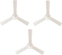 Crompton aura pack of 3 1200 mm 3 Blade Ceiling Fan(Pearl White Chrome, Pack of 3)
