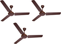USHA super striker pack of 3 1200 mm 3 Blade Ceiling Fan(rich brown, Pack of 3)