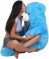 ridhisidhi 4 Feet Cute Blue Fur & Heart Teddy Bear - 120.5 cm (sky blue)  - 120.5 cm(sky blue)