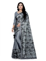 AKKI ENTERPRISES Digital Print Bollywood Lycra Blend Saree(Grey)