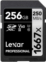Lexar PROFESSIONAL 1667X UHS-II V60 256 GB SDXC Class 10 250 MB/s  Memory Card