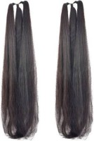 D-DIVINE Women's Thick Nylon False Extension, 26 inch (Black) Pack of OF 2 Hair Extension