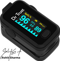 Dr. Trust (USA) Signature Series FingerTip with AUDIO VISUAL ALARM water resistant ( Midnight Black) Pulse Oximeter(Black)