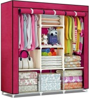 GALLAXY Cotton Collapsible Wardrobe(Finish Color - Pink, DIY(Do-It-Yourself))