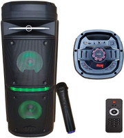 KH Portable Bluetooth PA Speaker System with 120 watts Karaoke Machine 6.5 inch dual Speaker with Woofer/Wireless Microphone Indoor PA System(120 W)
