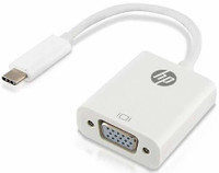 HP USB-C to VGA Adapter-White 0.1 m VGA Cable(Compatible with Laptop, Desktop, White, One Cable)