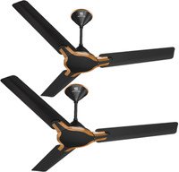 STANDARD brisk 1200 mm 3 Blade Ceiling Fan(mettalic black, Pack of 2)