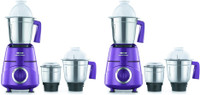 USHA Thunderbolt TH800MX3 pack of 2 1 800 Mixer Grinder (6 Jars, magenta)
