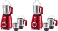 USHA Thunderbolt TH800MX3 Pack of2 1 800 Mixer Grinder (6 Jars, Red)