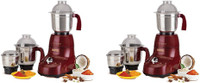 USHA Microsmart Pro MG3773 pack of 2 1 750 Mixer Grinder (6 Jars, Wine)