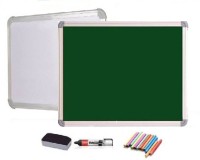 JS MART Non Magnetic Wooden Melamine Medium Whiteboards and Duster Combos(White, Green)