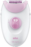 Braun Silk-epil 3-270,Epilator for Long-Lasting Hair Removal from roots Corded Epilator(White, Pink)
