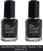 BLUE HEAVEN Water Proof eye liner 7 ml (Pack of -2) Black 14 ml(Black)