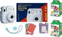 FUJIFILM Instax Mini 11 Bundle Pack (Ice White) with 40 Film shot Instant Camera(White)