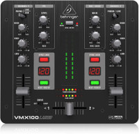 Behringer VMX100USB Professional 2-Channel DJ Mixer with USB/Audio Interface Digital Sound Mixer