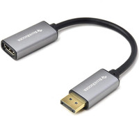 BlueRigger DP-HDMI-ADPT4K 0.2 m HDMI Adapter(Compatible with COMPUTER,TV, Black, One Cable)