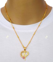 Jewel WORLD a letter pendant letter locket pendants Alphabet Name Gold Plated Alloy New Model Design With 19 inch chain for girls/Women Alloy