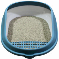 Taiyo Pluss Discovery Cat Litter Tray, Size: (30X45 cm) (LXH), Cat Litter Tray with Rim/Semi Closed Style of Cat Litter Basin, High Sided Lid - Open Top Entry, Suitable for Cats & Kittens (Blue) Pet Litter Tray Refill