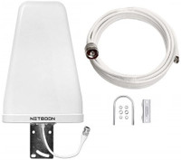 Netboon High Gain LPDA Antenna with LMR200 White Coax Cable SMA-N Male - 15 meters Antenna Amplifier
