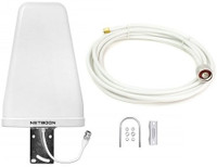 Netboon LPDA Outdoor Antenna with Low Loss LMR200 White Cable SMA-N MALE - 8 meters Antenna Amplifier