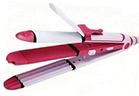 Adonai Adonai GW-3303 3 in 1 Hair Stylist with Straightener, Curler, Crimping GW-3303 Hair Styler(Multicolor)