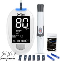 Dr. Trust (USA) Digital Glucose Blood Sugar testing Monitor Machine with 10 Strips Glucometer(White)