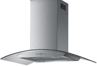 MODA Germany ROCCO ISOLA - 90 Stainless Steel with Transparent Glass Island Chimney Ceiling Mounted Ceiling Mounted Chimney(Stainless Steel 1180 CMH)