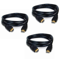 TERABYTE HDMI Cable 15 m Pack Of 3 HDMI Cable 15 meter High Speed 23Gbps 4K HDMI 2.0,Supports 3D,2160p,1080p,Ethernet & Audio Video 30AWG Braided HDMI Cord,60HZ Compatible UHD TV,PS4,PS3,Blu-ray,PC,Projector(Compatible with LAPTOP, PC, Black, Pack of: 3)