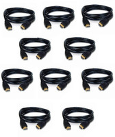 TERABYTE HDMI Cable 5 m Pack Of 10 HDMI Cable 5 meter High Speed 23Gbps 4K HDMI 2.0,Supports 3D,2160p,1080p,Ethernet & Audio Video 30AWG Braided HDMI Cord,60HZ Compatible UHD TV,PS4,PS3,Blu-ray,PC,Projector(Compatible with LAPTOP, PC, Black, Pack of: 10)