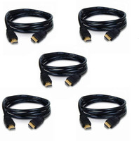 TERABYTE HDMI Cable 5 m Pack Of 5 HDMI Cable 5 meter High Speed 23Gbps 4K HDMI 2.0,Supports 3D,2160p,1080p,Ethernet & Audio Video 30AWG Braided HDMI Cord,60HZ Compatible UHD TV,PS4,PS3,Blu-ray,PC,Projector(Compatible with LAPTOP, PC, Black, Pack of: 5)