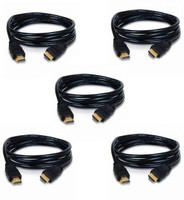 TERABYTE HDMI Cable 15 m Pack Of 5 HDMI Cable 15 meter High Speed 23Gbps 4K HDMI 2.0,Supports 3D,2160p,1080p,Ethernet & Audio Video 30AWG Braided HDMI Cord,60HZ Compatible UHD TV,PS4,PS3,Blu-ray,PC,Projector(Compatible with LAPTOP, PC, Black, Pack of: 5)