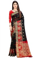 MC MAANYASRI CREATION Woven Banarasi Cotton Silk Saree(Black)