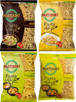 PASTIANO 4 shapes of pasta- Macaroni, Penne, Fusilli, Shells Elbow Macaroni, Macaroni, Shell, Penne, Spirali, Fusilli Pasta(Pack of 4, 1 kg)