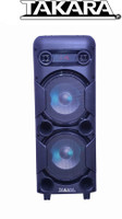 Takara T-8088 Portable Trolley Speaker 8 Inch Multi-Media Bluetooth, Karaoke with audio recording, USB, SD With 2 Wireless Mic T-8088 Indoor, Outdoor PA System(60 W)
