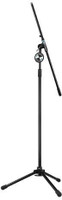 MY - STANDS MIS-004 Floor Microphone Stand with Tripod Base and Fixed Length Boom for Stage Performers Stand(Black)