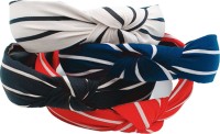 zapt Women Wide Stripes Cloth Cross Knot Hair Hoop Hairband Headband Hair Accessories Hair Band(White, Blue, Red, Black)