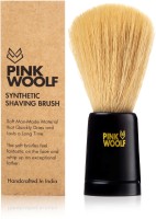 Pink Woolf Soft Bristles  for Men | Engineered Black Plastic Handle | Vegan Friendly Shave Brush | 22mm Knot |