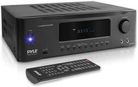 PYLE 5.2-Channel Hi-Fi Bluetooth Stereo Amplifier - 1000 Watt AV Home Speaker Subwoofer Sound Receiver W/ Radio, USB, RCA, HDMI, Mic In, Wireless Streaming, Supports 4K UHD TV, 3D, Blu-Ray - PT694BT 600 W AV Control Receiver(Black)